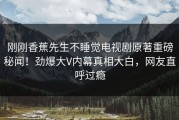 刚刚香蕉先生不睡觉电视剧原著重磅秘闻！劲爆大V内幕真相大白，网友直呼过瘾