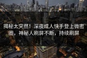 揭秘太突然！深夜成人快手登上微密圈，神秘人刷屏不断，持续刷屏