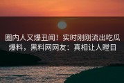 圈内人又爆丑闻！实时刚刚流出吃瓜爆料，黑料网网友：真相让人瞠目