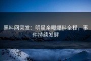 黑料网突发：明星亲曝爆料全程，事件持续发酵
