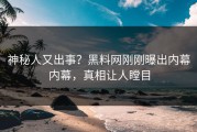 神秘人又出事？黑料网刚刚曝出内幕内幕，真相让人瞠目