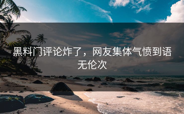 黑料门评论炸了，网友集体气愤到语无伦次