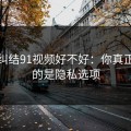 别再纠结91视频好不好：你真正要看的是隐私选项