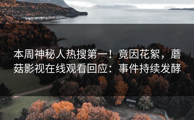 本周神秘人热搜第一！竟因花絮，蘑菇影视在线观看回应：事件持续发酵