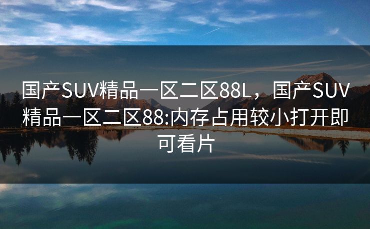 国产SUV精品一区二区88L，国产SUV精品一区二区88:内存占用较小打开即可看片